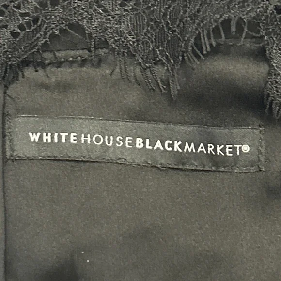 White House Black Market Sleeveless Dress Fitted Velvet Panel Lace Black/Gray W - Picture 5 of 14